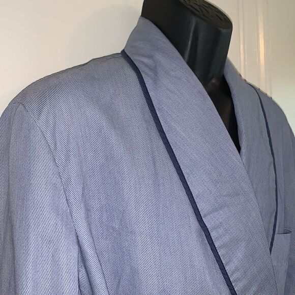 Vtg State of Maine blue striped robe - Picture 4 of 14